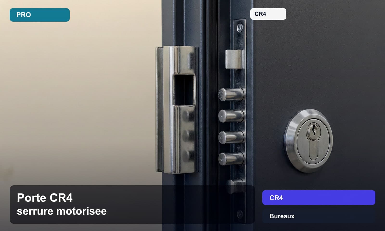 Photo porte cr4 serrure motorisee norme CR4 pour Bureaux