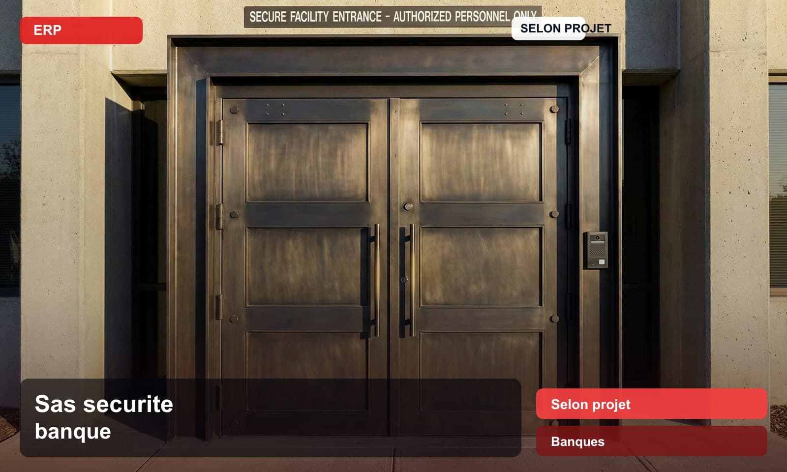Photo sas securite banque norme Selon projet pour Banques