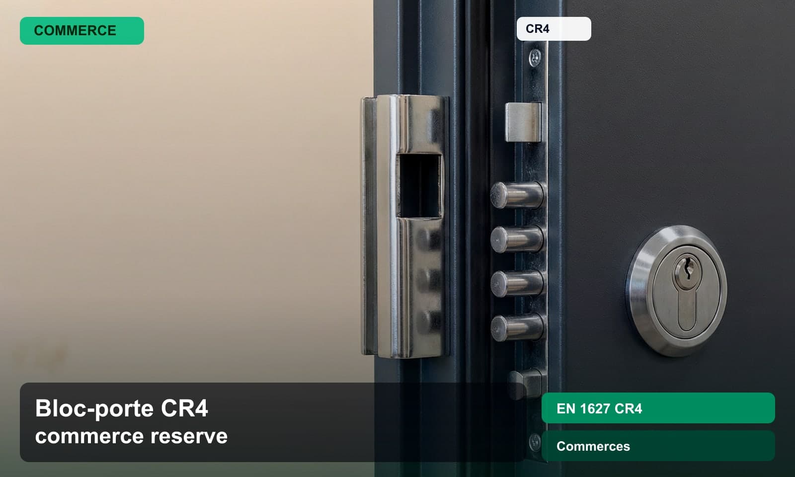 Photo bloc-porte cr4 commerce reserve norme EN 1627 CR4 pour Commerces