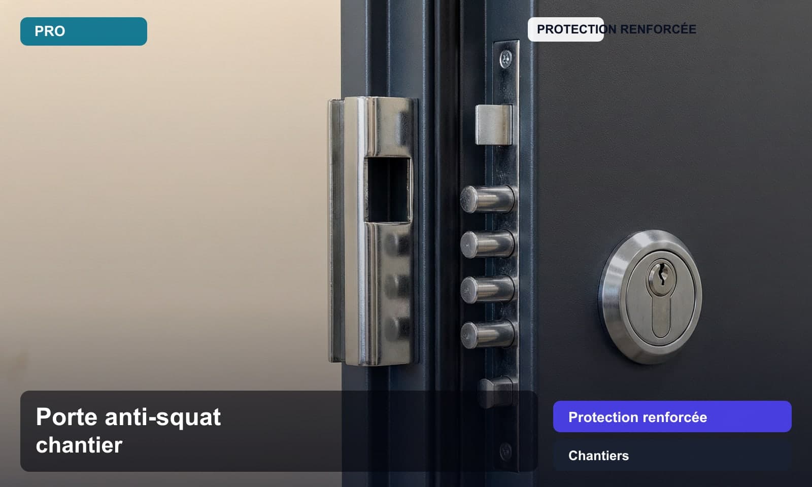 Photo porte anti-squat chantier norme Protection renforcée pour Chantiers