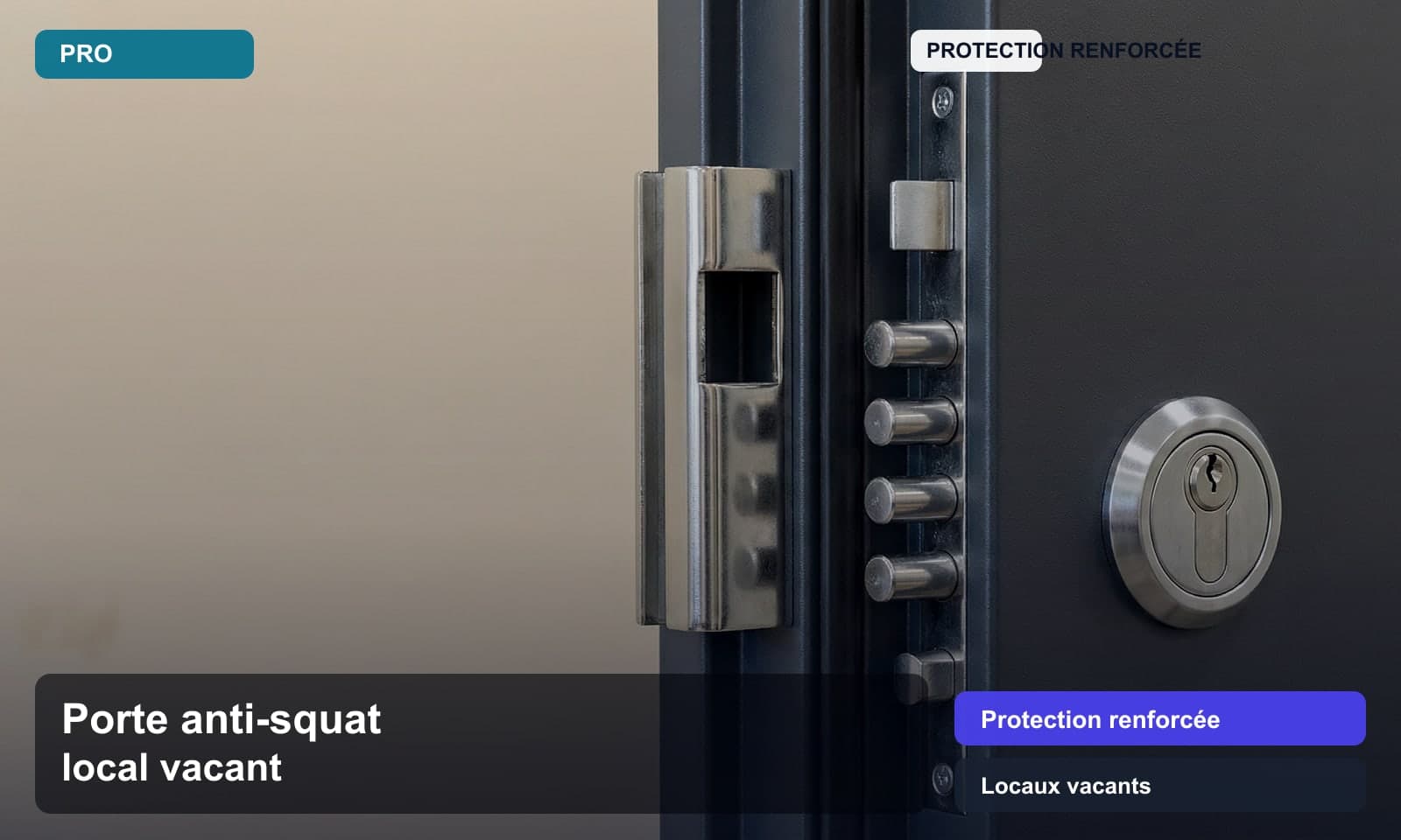 Photo porte anti-squat local vacant norme Protection renforcée pour Locaux vacants