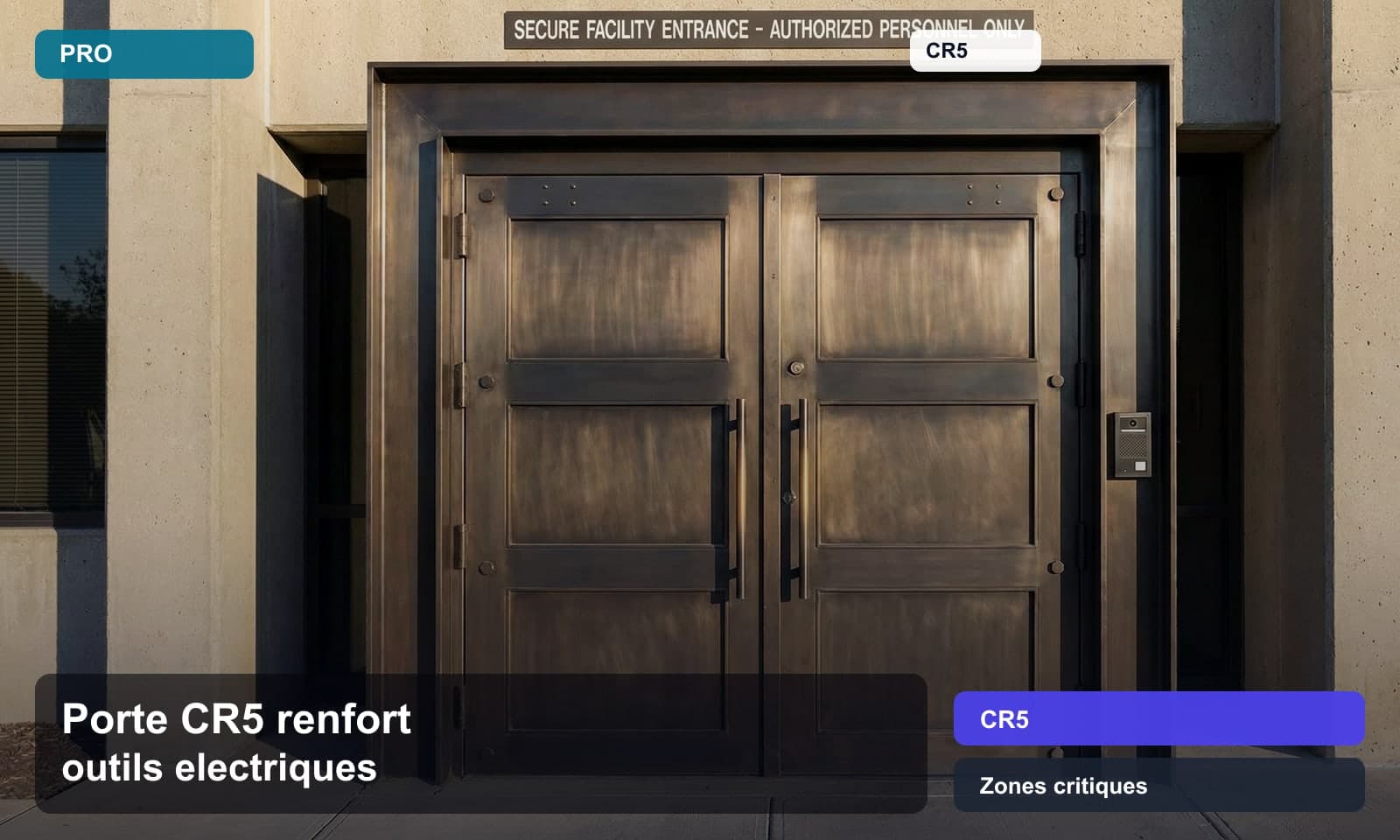 Photo porte cr5 renfort outils electriques norme CR5 pour Zones critiques