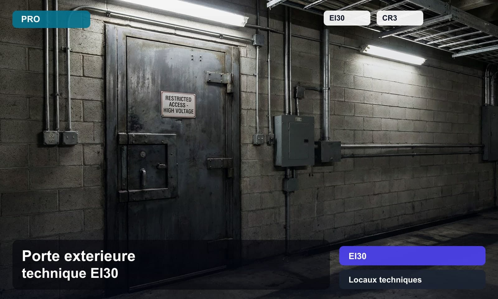 Photo porte exterieure technique ei30 norme EI30 pour Locaux techniques