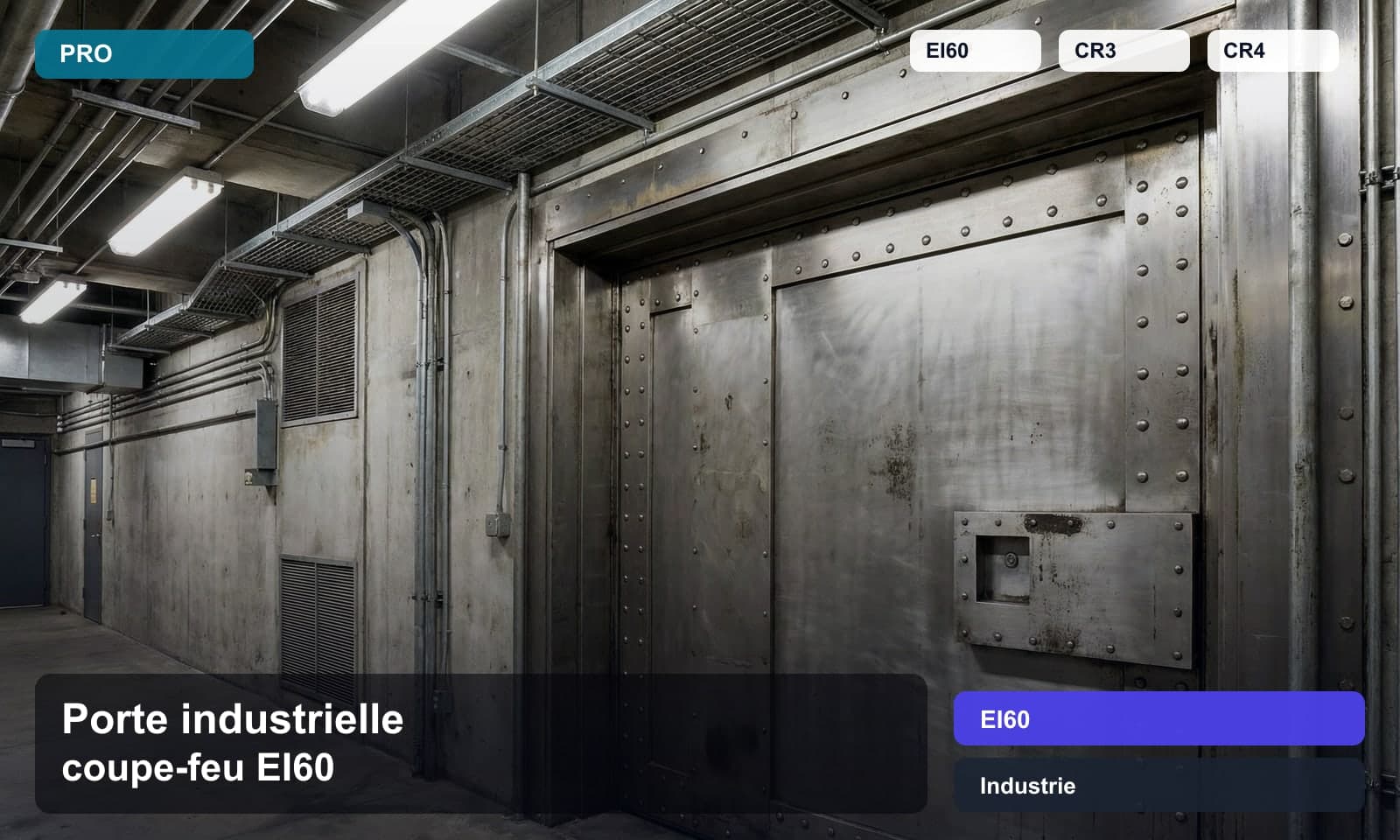 Photo porte industrielle coupe-feu ei60 norme EI60 pour Industrie