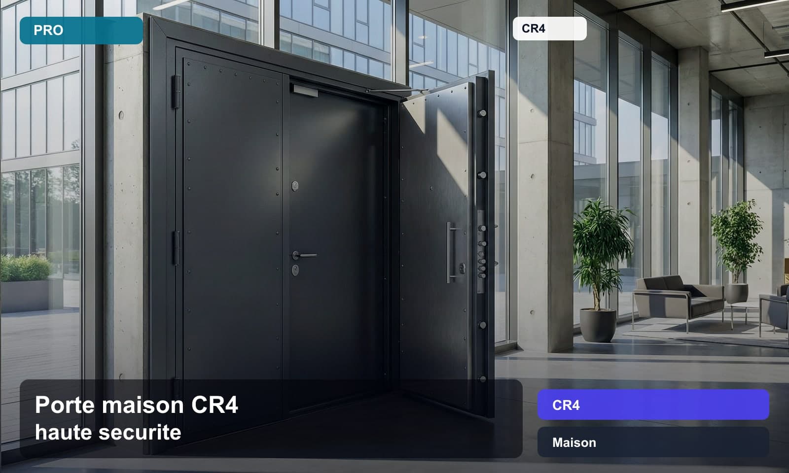 Photo porte maison cr4 haute securite norme CR4 pour Maison
